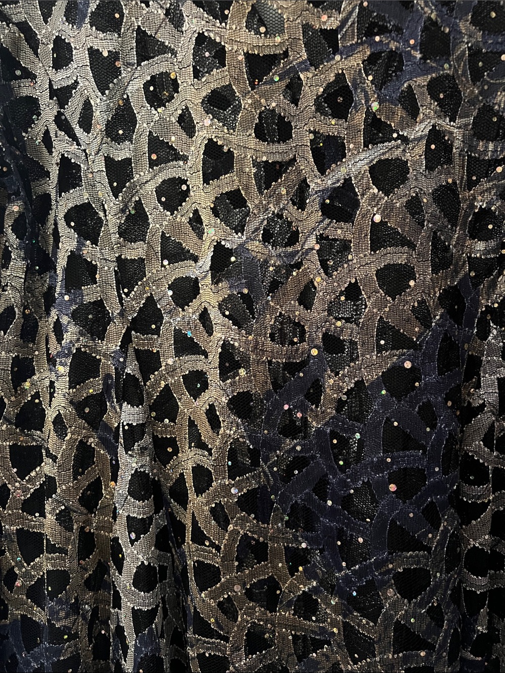DAMEE JACKET HOLOGRAPHIC SCALE MESH FLARE AND FIT GOLD BLACK SIZE MEDIUM - Picture 9 of 10